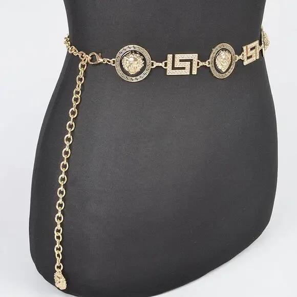 Metal Rhinestone Chain Belt - Picture 3 of 7